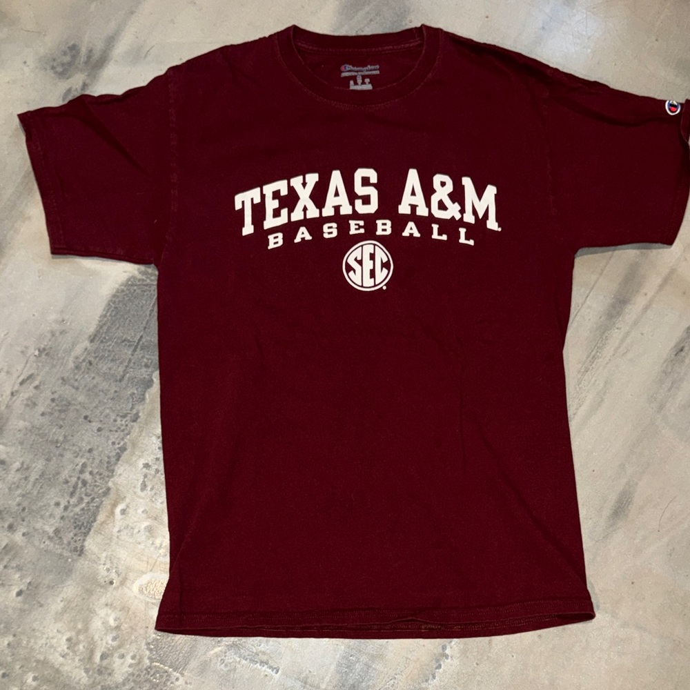 Maroon Texas A&M Baseball Short Sleeve Tee